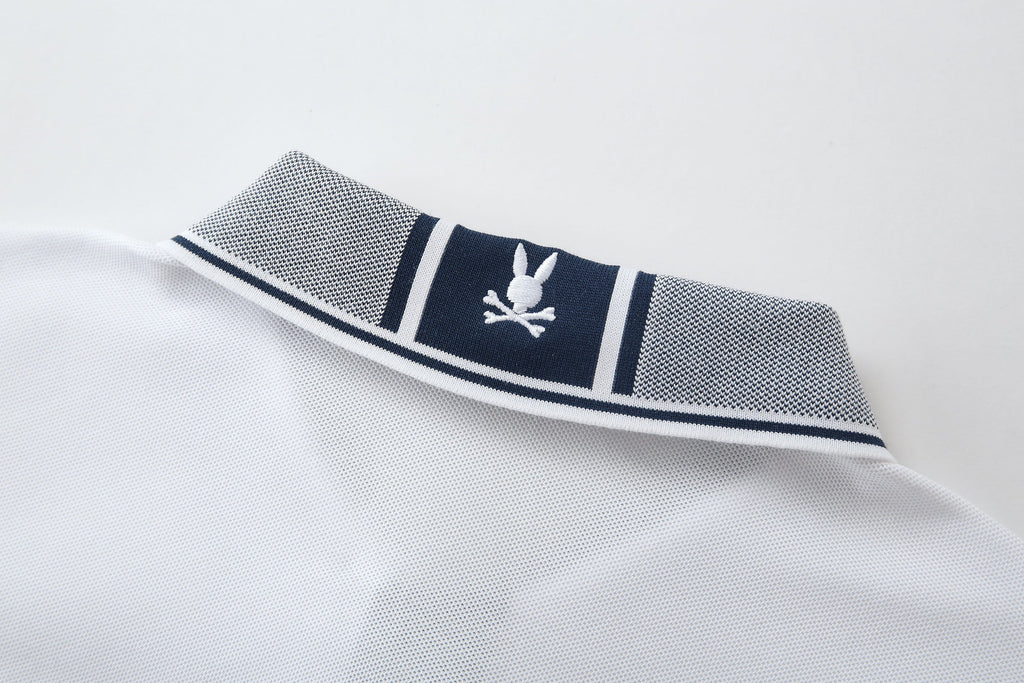 Camiseta 22371# Tipo Polo Blanca Para Hombre