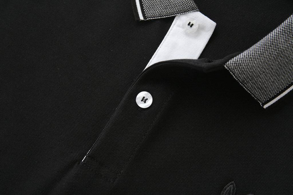 Camiseta 22371# Tipo Polo Negra Para Hombre