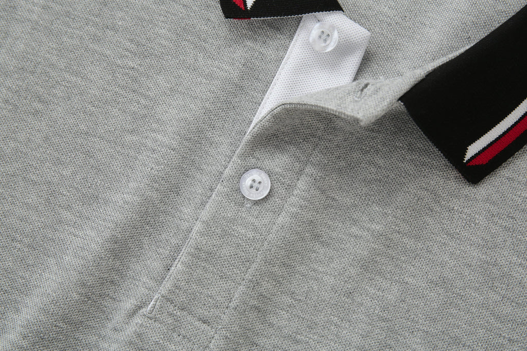 Camiseta 22470# Tipo Polo Gris Para Hombre