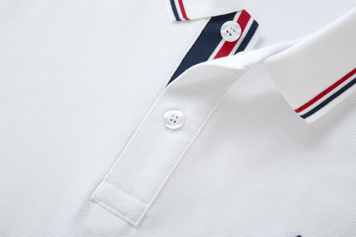 Camiseta 22472# Tipo Polo Blanca Para Hombre