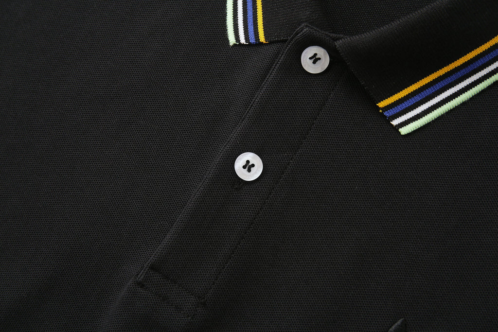 Camiseta 22348# Tipo Polo Negra Para Hombre