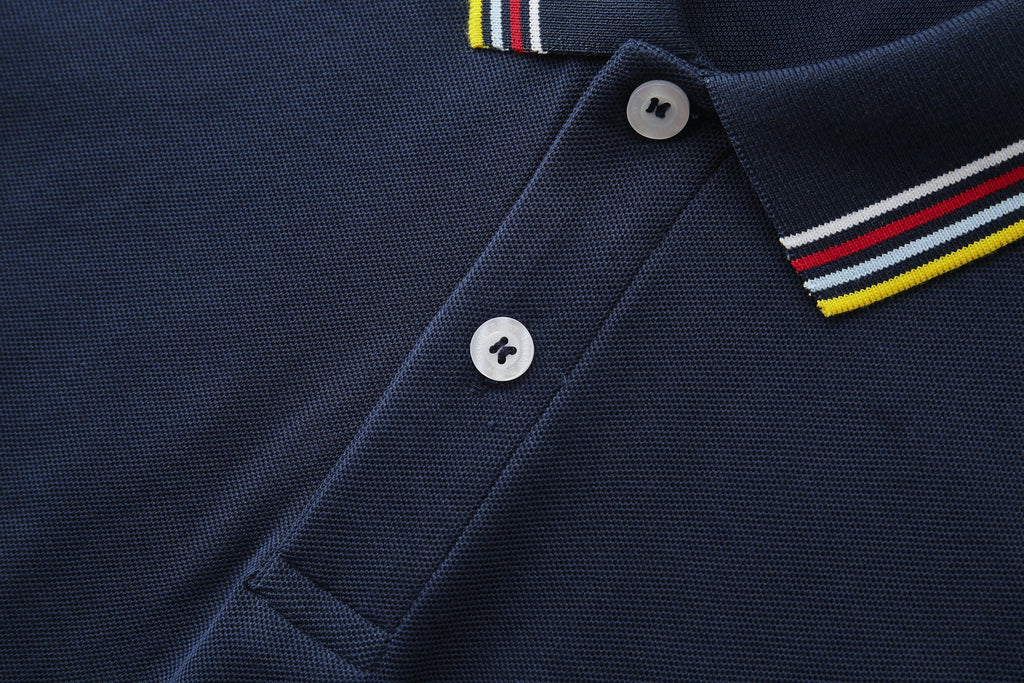 Camiseta 22348# Tipo Polo Azul Oscuro Para Hombre