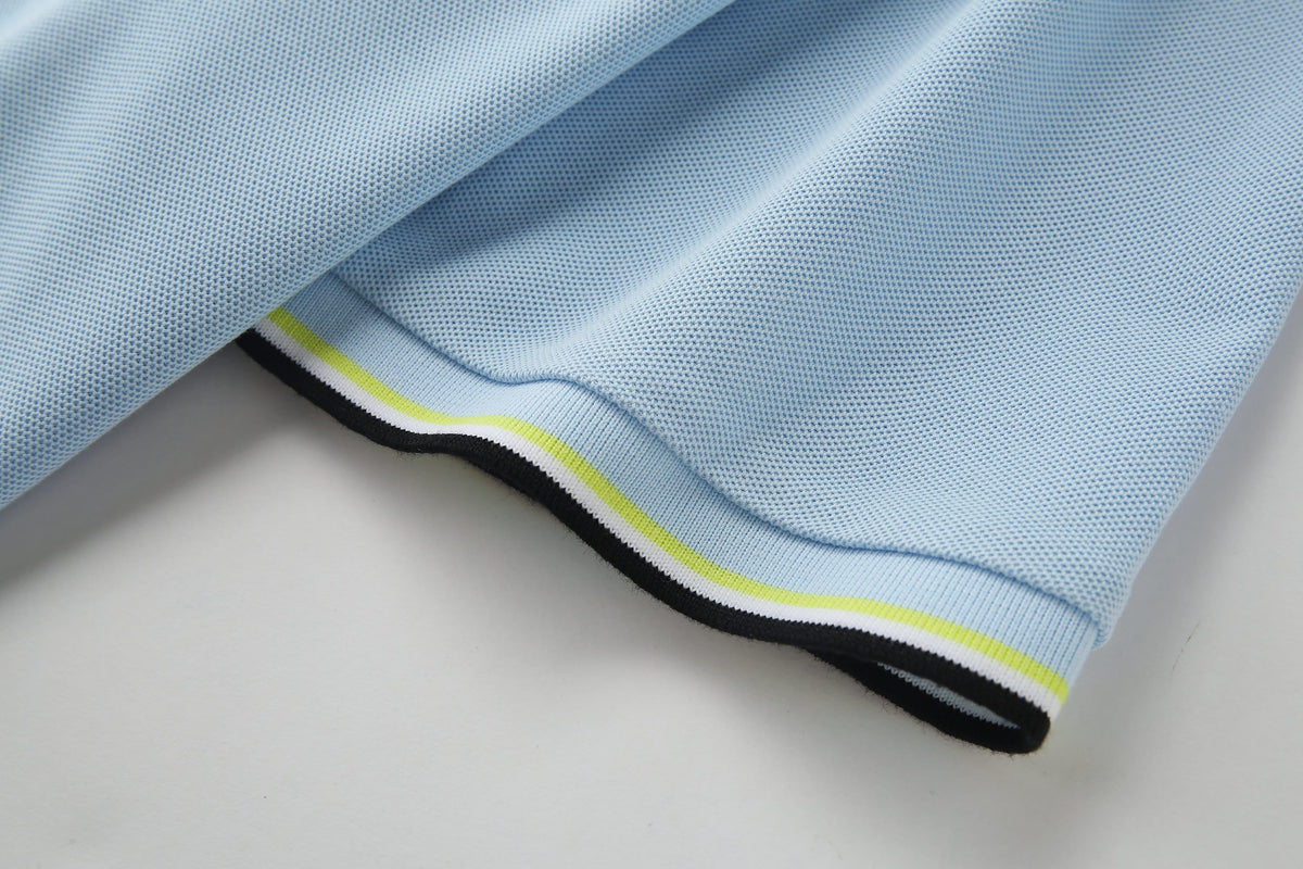 Camiseta 13605# Tipo Polo Azul Para Hombre