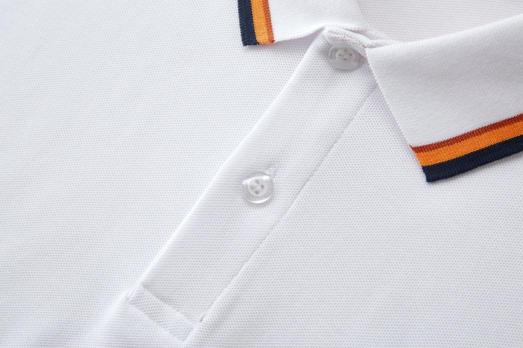 Camiseta 13605# Tipo Polo Blanca Para Hombre