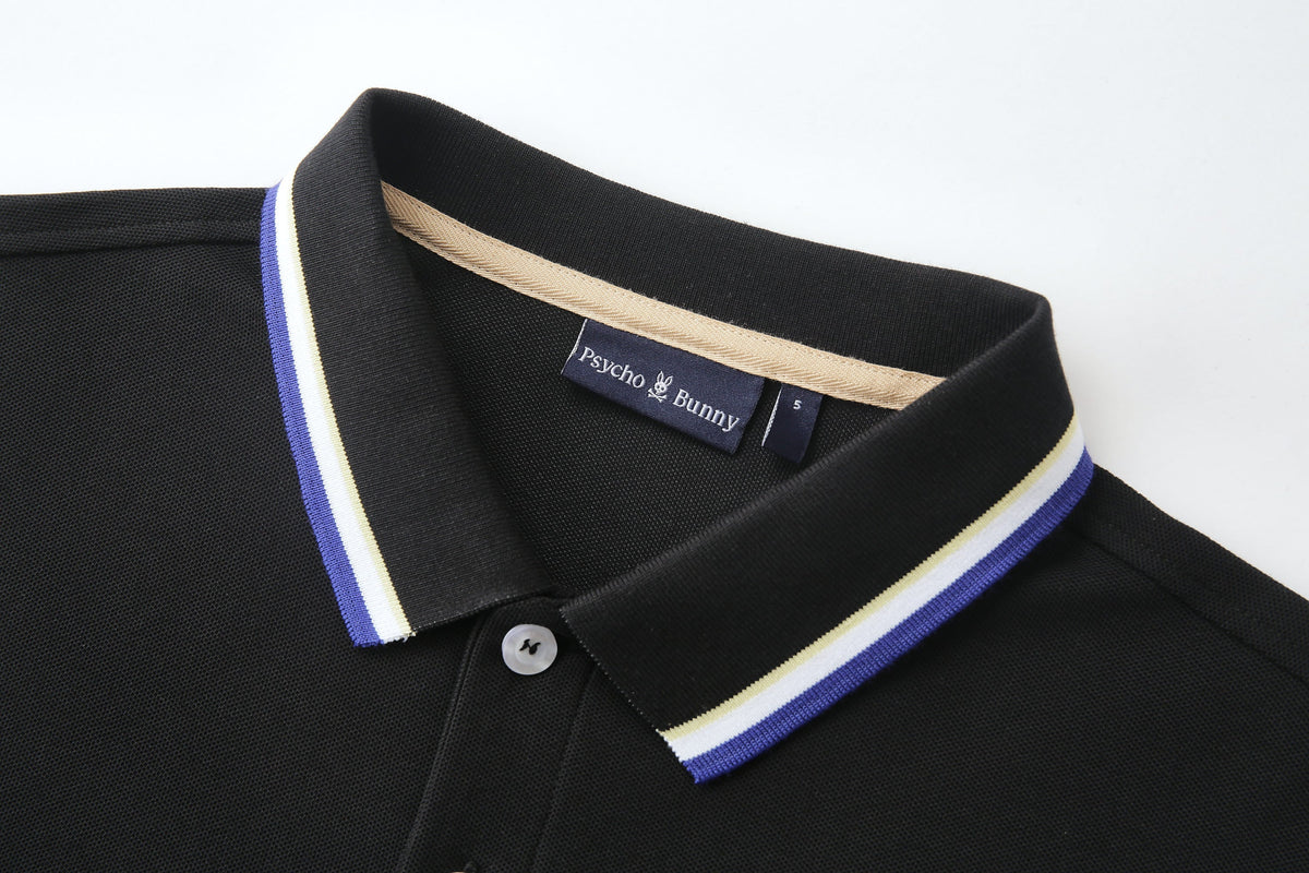 Camiseta 13605# Tipo Polo Negra Para Hombre