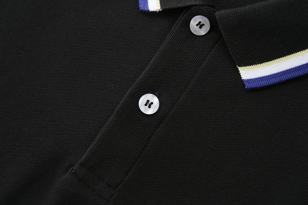 Camiseta 13605# Tipo Polo Negra Para Hombre