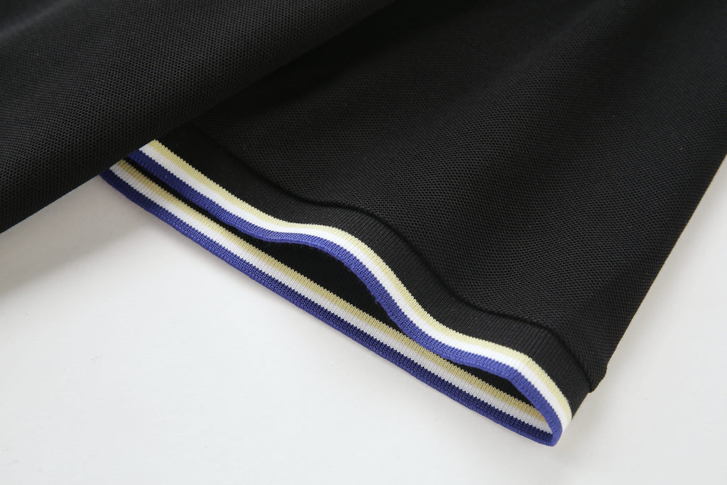 Camiseta 13605# Tipo Polo Negra Para Hombre