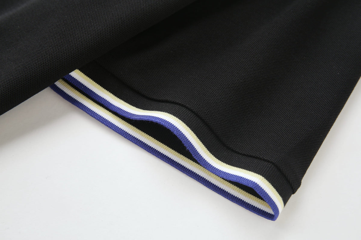 Camiseta 13605# Tipo Polo Negra Para Hombre