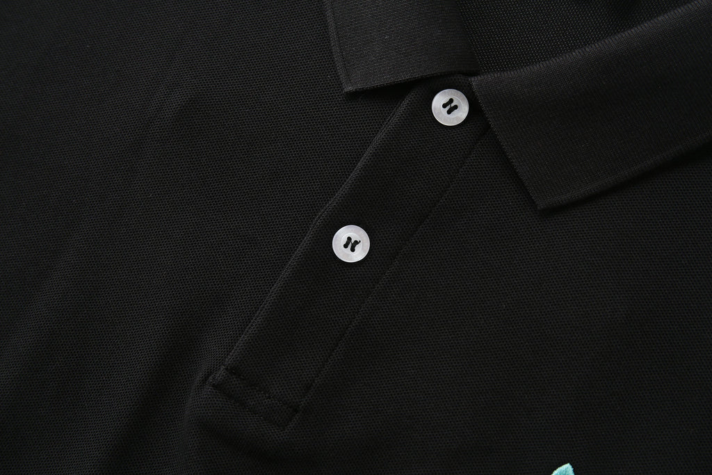 Camiseta 22337# Tipo Polo Negra Para Hombre
