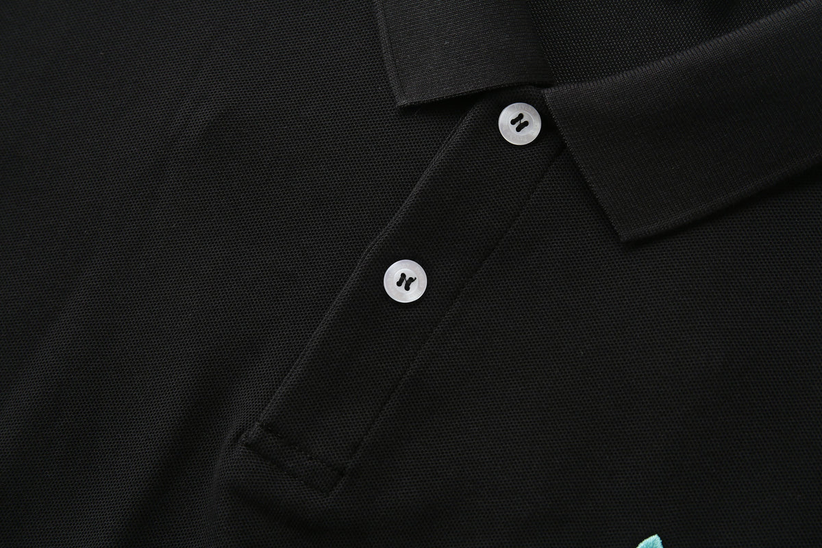 Camiseta 22337# Tipo Polo Negra Para Hombre