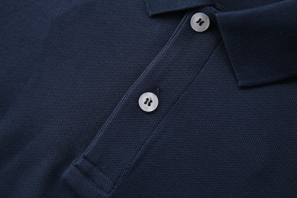Camiseta 22337# Tipo Polo Azul Oscuro Para Hombre