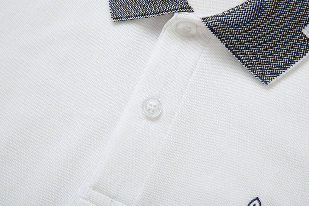 Camiseta 8285-8# Tipo Polo Blanca Para Hombre