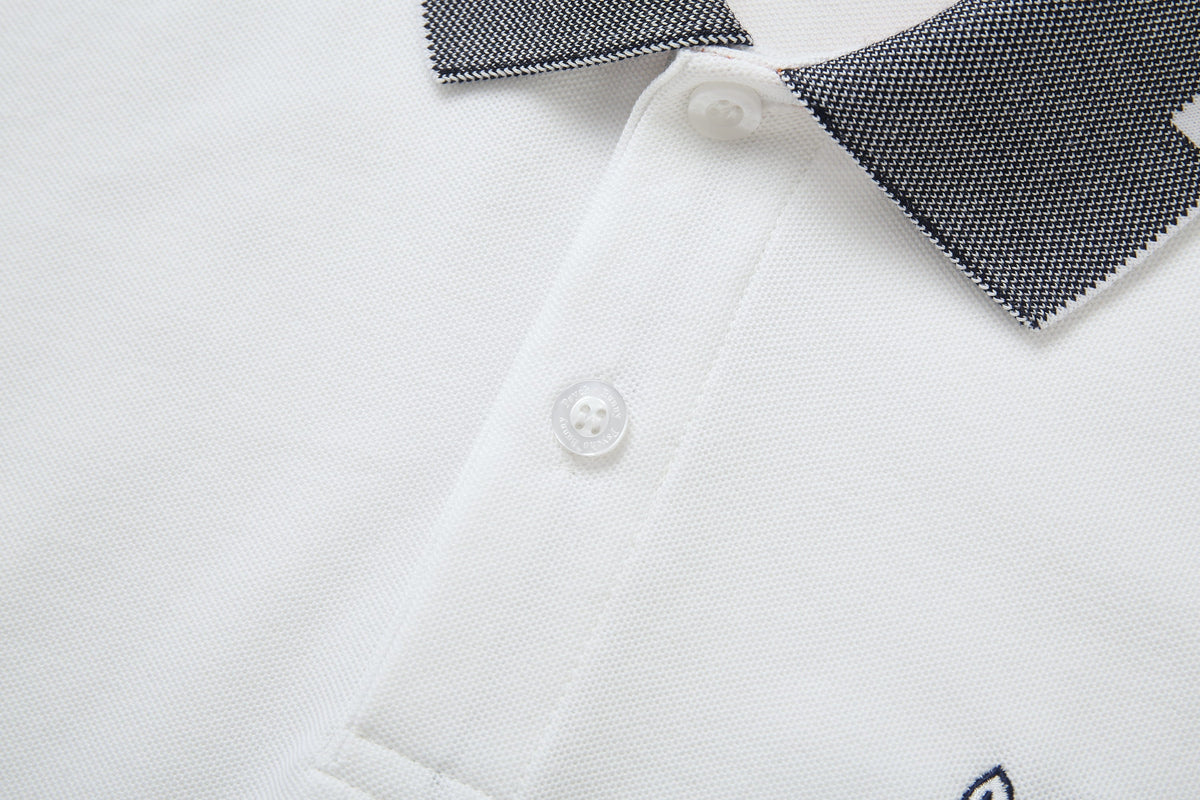 Camiseta 8285-8# Tipo Polo Blanca Para Hombre