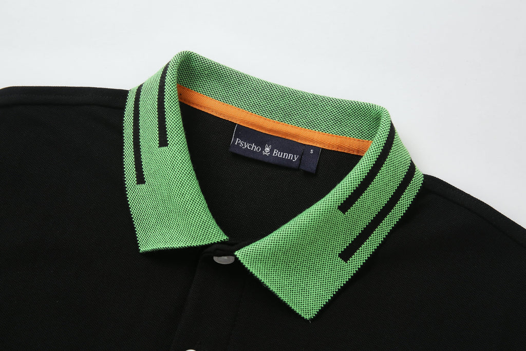 Camiseta 8285-8# Tipo Polo Negra Para Hombre