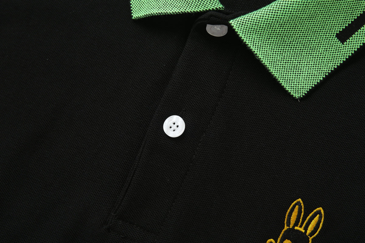 Camiseta 8285-8# Tipo Polo Negra Para Hombre