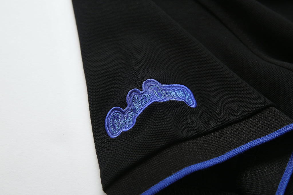 Camiseta 8284-8# Tipo Polo Negra Para Hombre