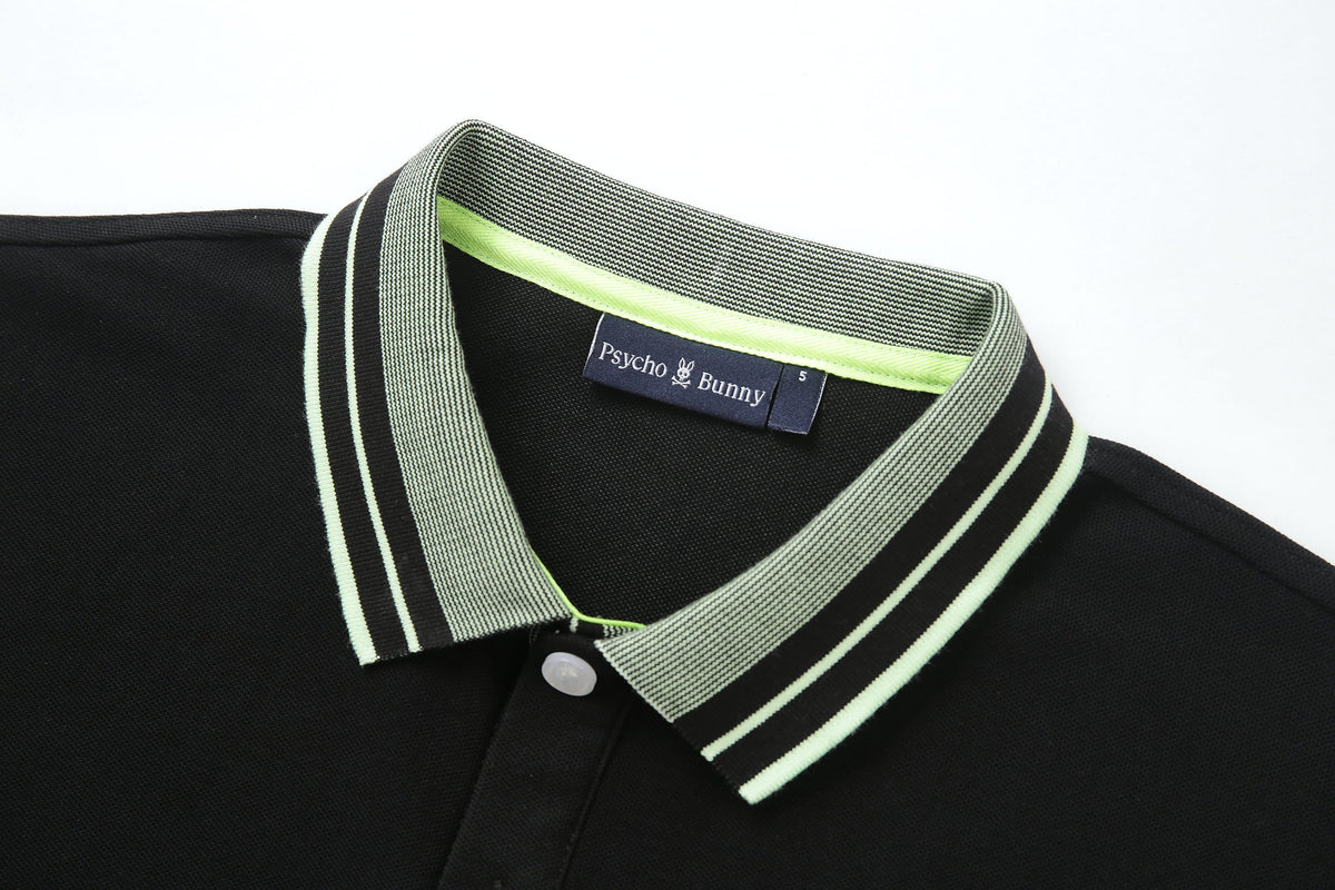 Camiseta 8286-8# Tipo Polo Negra Para Hombre