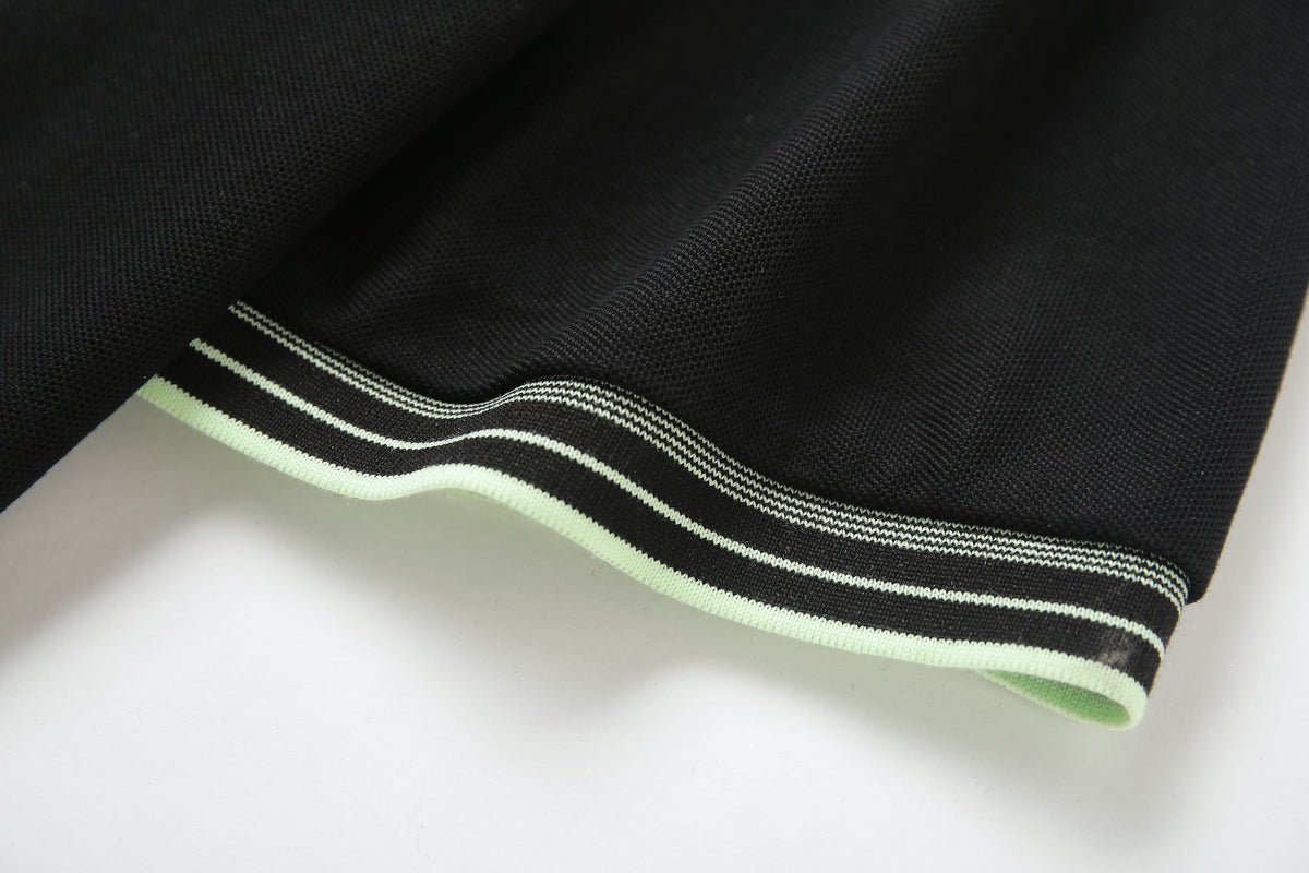 Camiseta 8286-8# Tipo Polo Negra Para Hombre