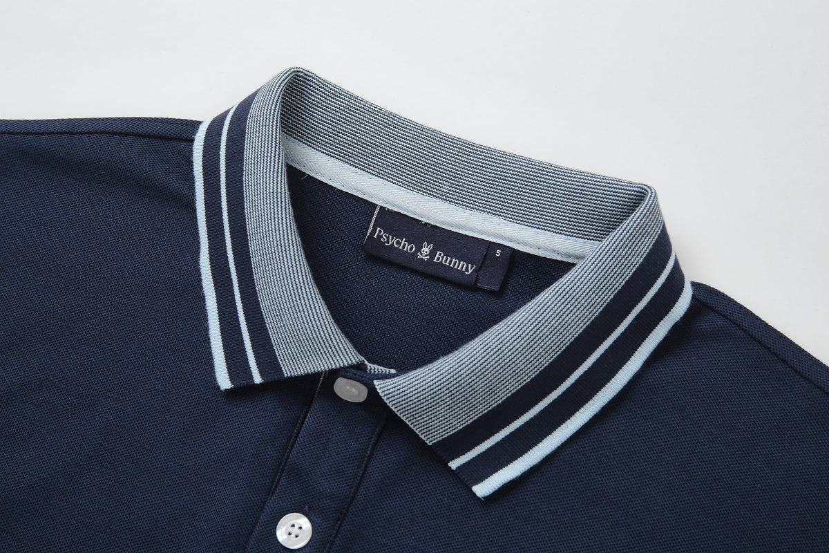 Camiseta 8286-8# Tipo Polo Azul Oscuro Para Hombre