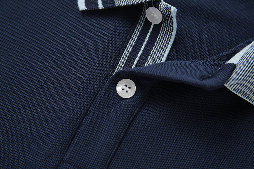 Camiseta 8286-8# Tipo Polo Azul Oscuro Para Hombre