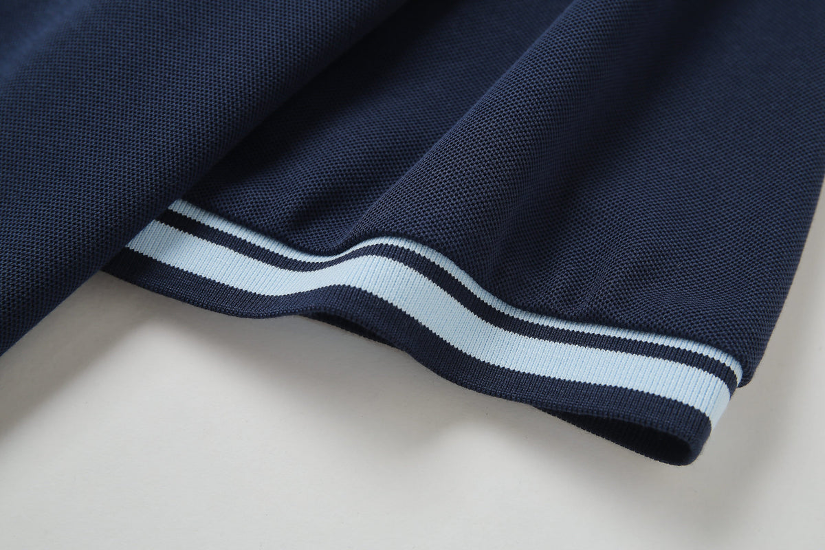 Camiseta 8286-8# Tipo Polo Azul Oscuro Para Hombre