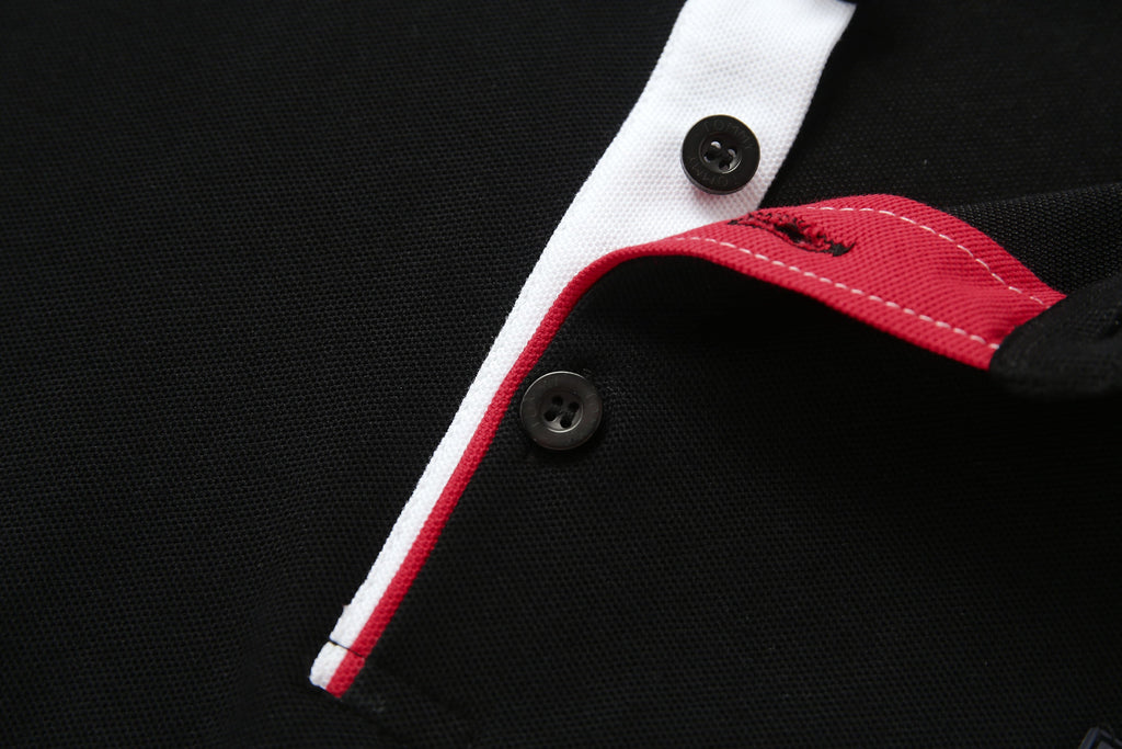 Camiseta T369-8# Tipo Polo Negra Para Hombre