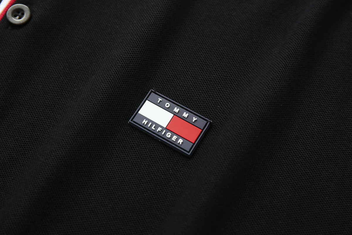 Camiseta T369-8# Tipo Polo Negra Para Hombre