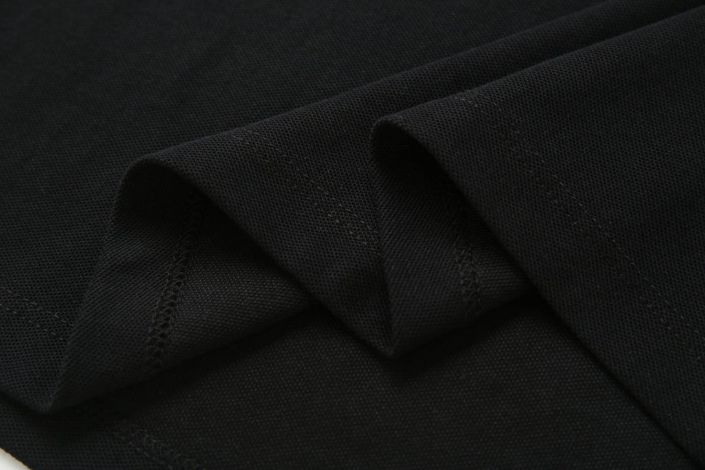 Camiseta T369-8# Tipo Polo Negra Para Hombre