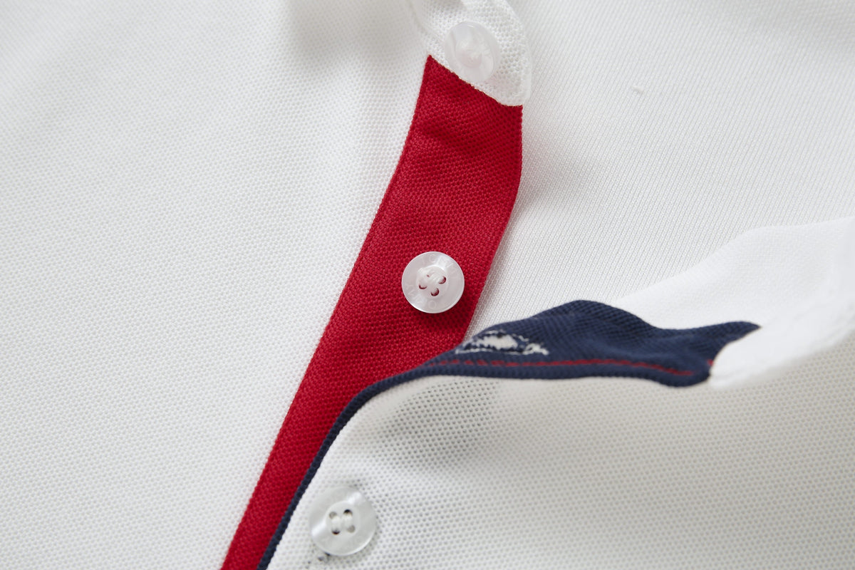 Camiseta T369-8# Tipo Polo Blanca Para Hombre