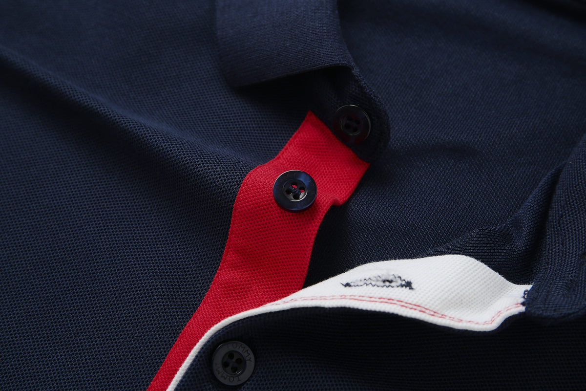 Camiseta T369-8# Tipo Polo Azul Oscuro Para Hombre