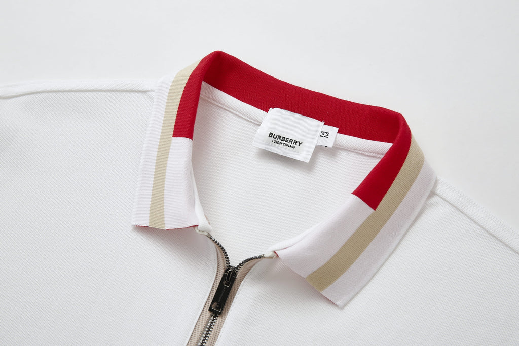 Camiseta 13616# Tipo Polo Blanca Para Hombre