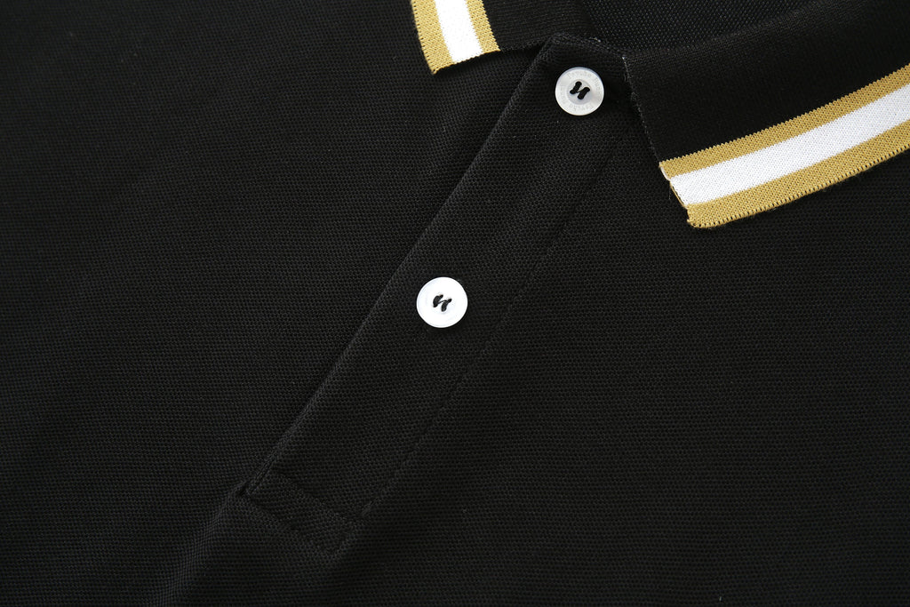 Camiseta 22464# Tipo Polo Negra Para Hombre