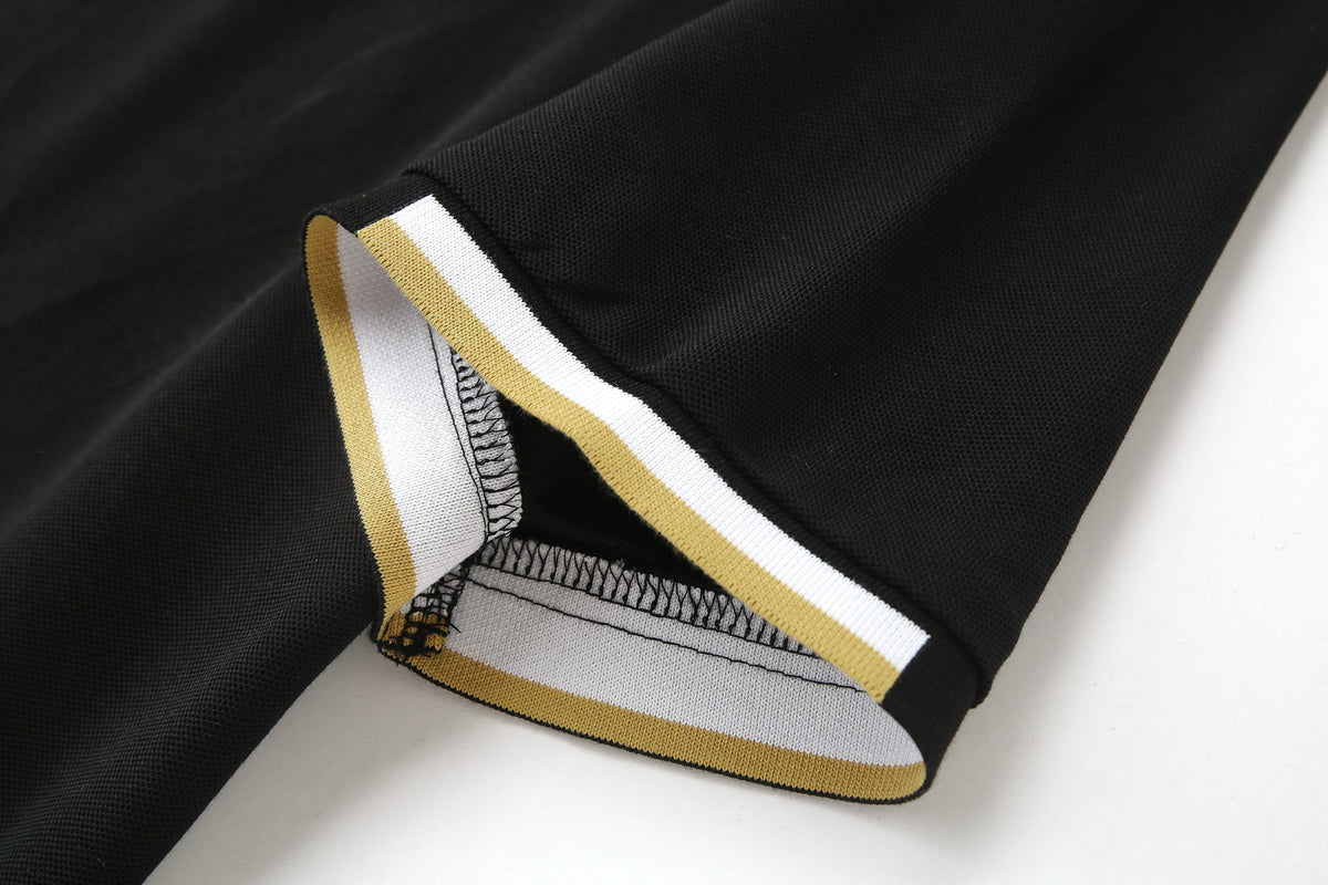 Camiseta 22464# Tipo Polo Negra Para Hombre