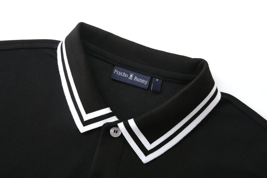 Camiseta 22350 Tipo Polo Negra Para hombre