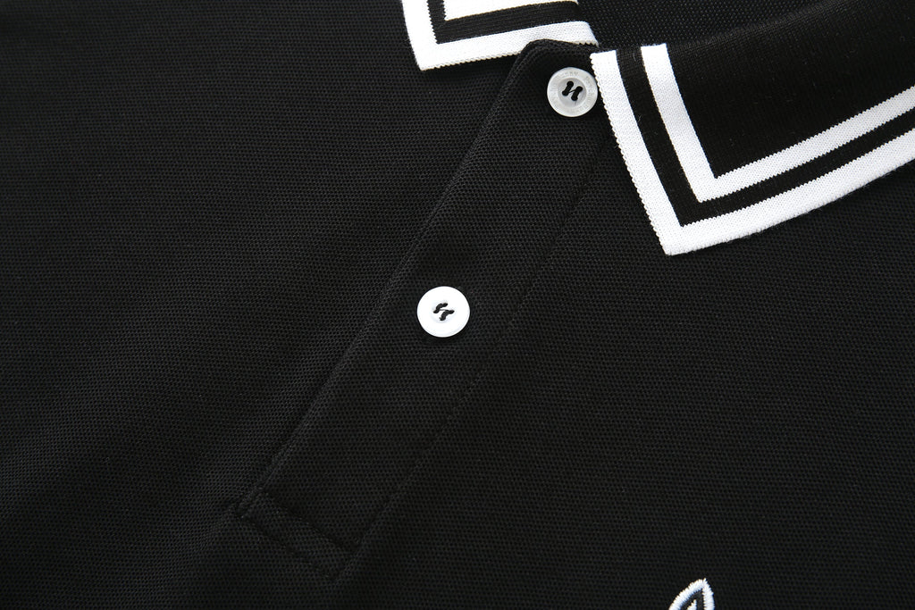Camiseta 22350 Tipo Polo Negra Para hombre