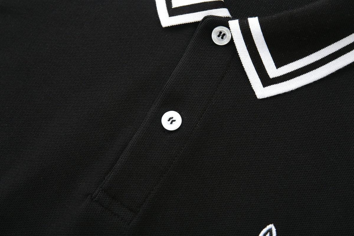 Camiseta 22350 Tipo Polo Negra Para hombre
