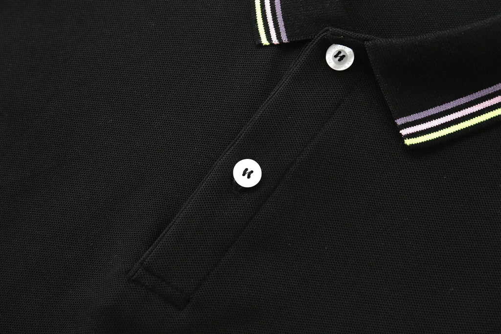 Camiseta 22370 Tipo Polo Negra Para Hombre