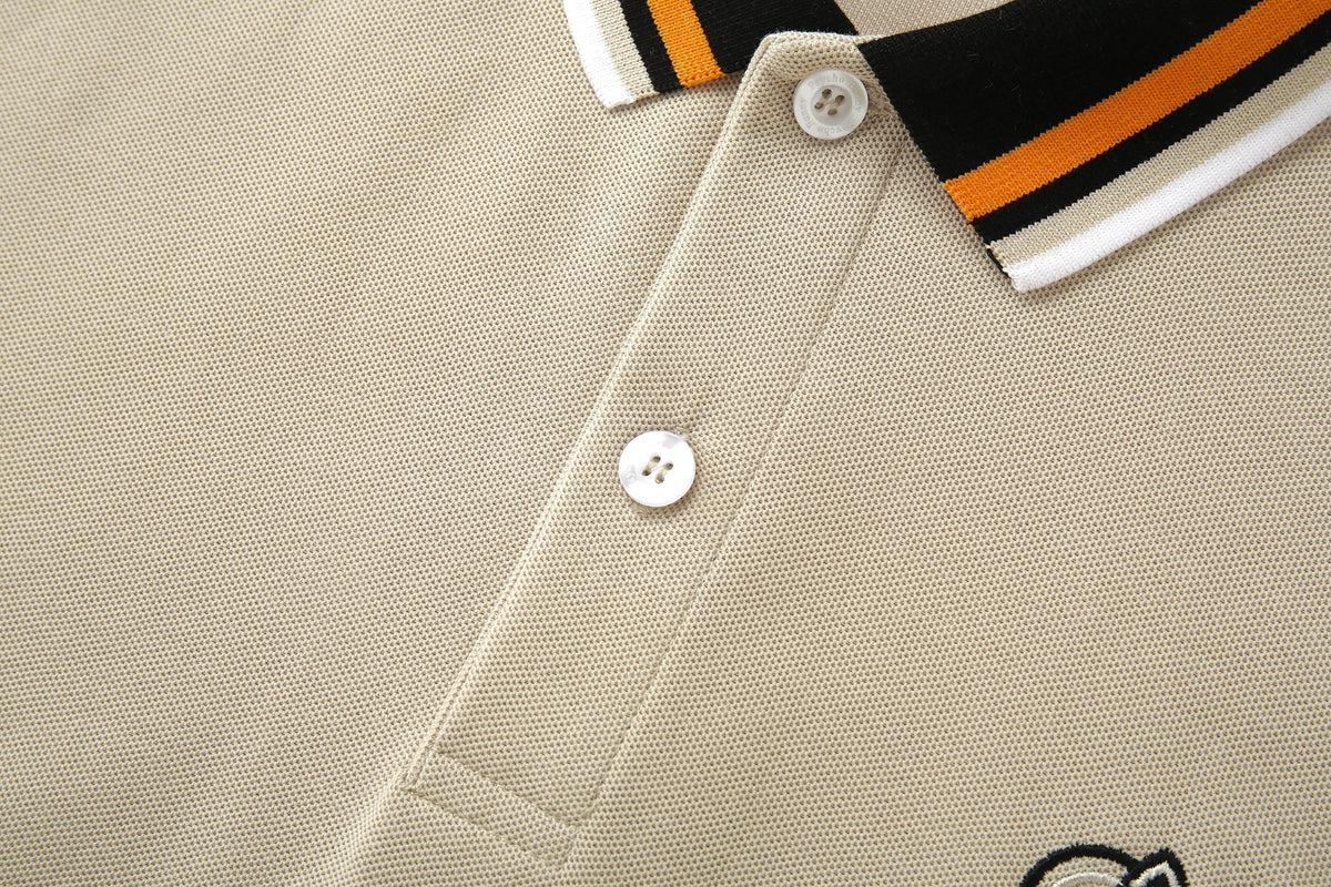 Camiseta 22466# Tipo Polo Khaki Para Hombre