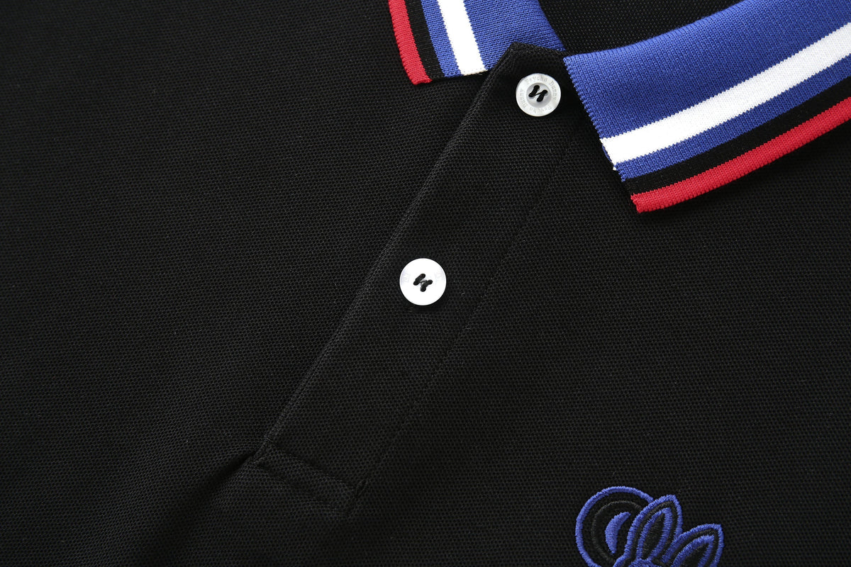 Camiseta 22466# Tipo Polo Negra Para Hombre