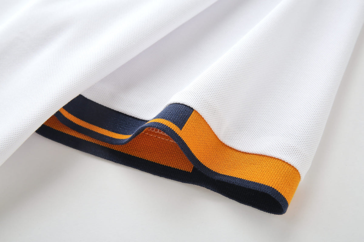 Camiseta 22372# Tipo Polo Blanca Para Hombre