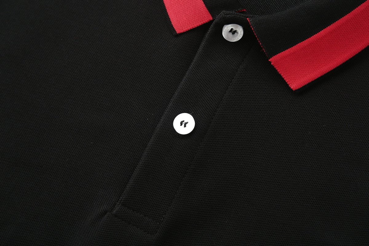 Camiseta 22372# Tipo Polo Negra Para Hombre