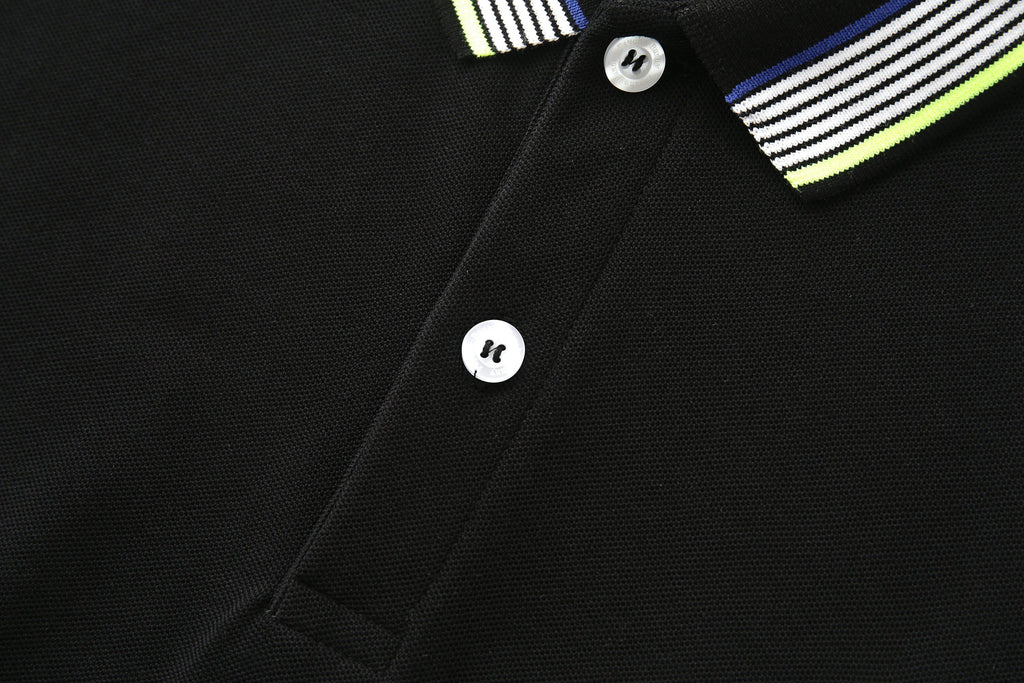 Camiseta 22476# Tipo Polo Negra Para Hombre