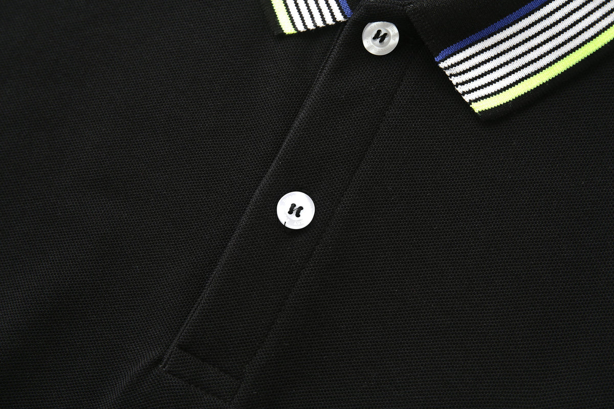 Camiseta 22476# Tipo Polo Negra Para Hombre