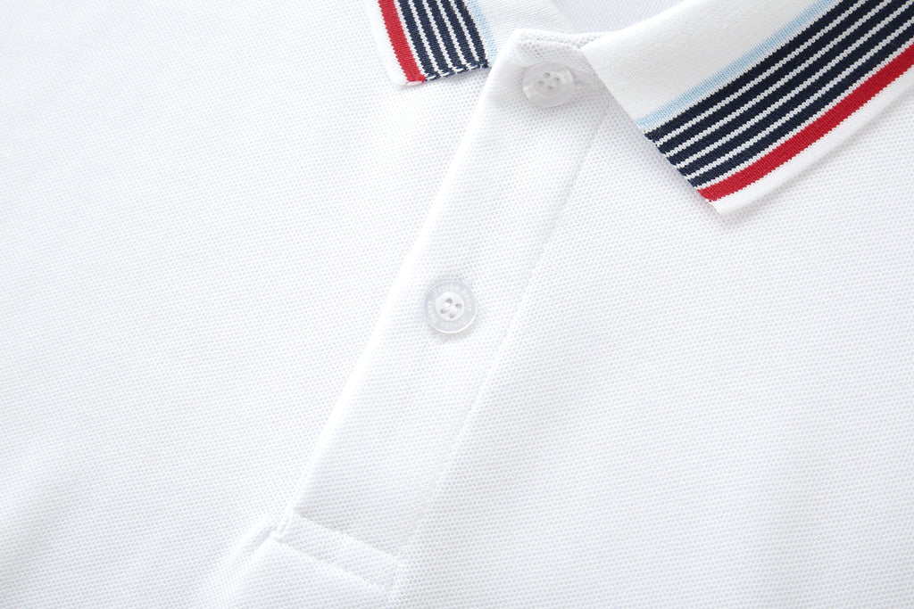 Camiseta 22476# Tipo Polo Blanca Para Hombre