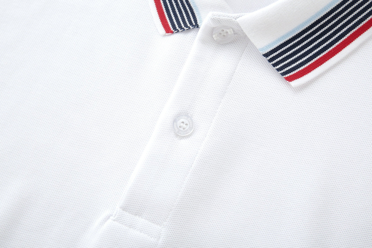 Camiseta 22476# Tipo Polo Blanca Para Hombre