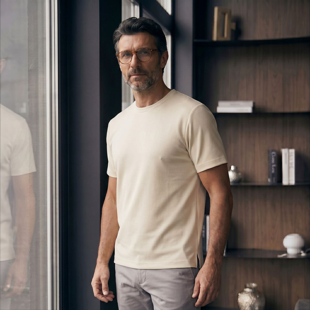 Camiseta 25D657-1 Beige Para Hombre