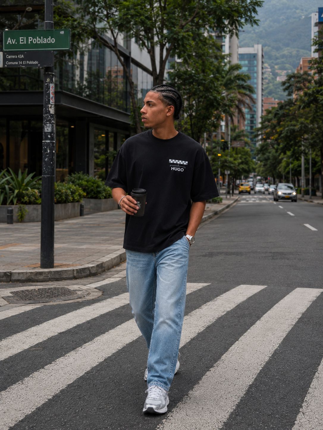 Camiseta 788354 Oversize Negro para hombre