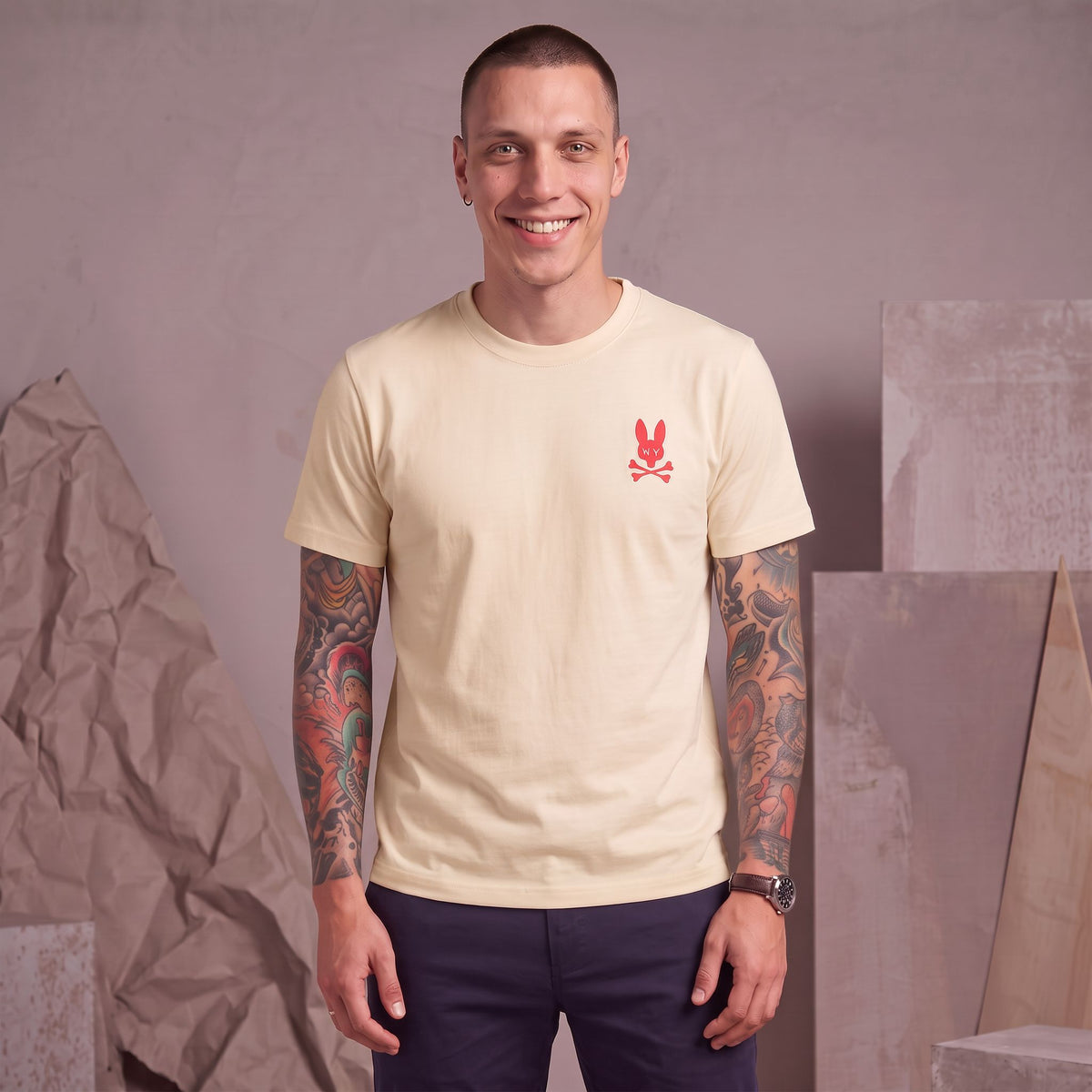 Camiseta 661085 Estampada Crema