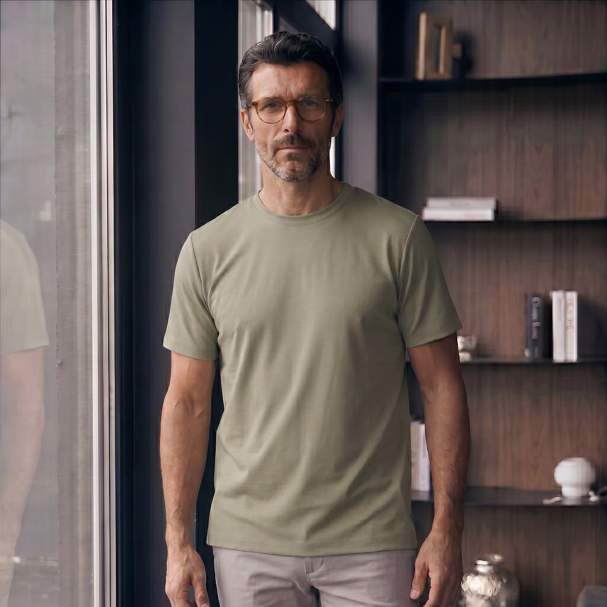 Camiseta 25D657-1 Verde Oscuro Para Hombre