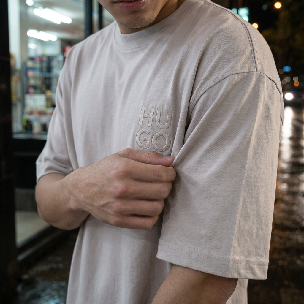 Camiseta 788351 Oversize Gris Claro para hombre